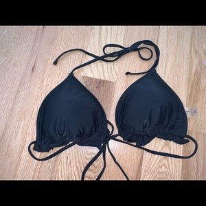 Ruffled triangle bikini top;fits like a medium top